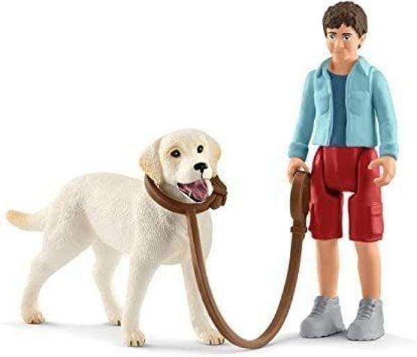 Schleich Labrador ile Yürüyüş Figür Oyuncak Kız Erkek Çocuk Oyuncak Eğitici Oyuncaklar - Image 1
