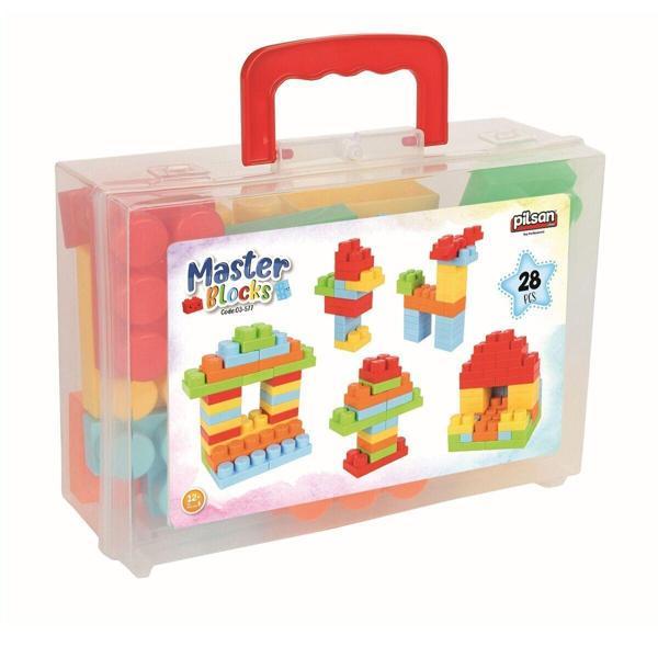 03 577 Master Bloklar 28 Parça Çantalı -Pilsan Oyuncak Kız Erkek Çocuk Oyuncak Eğitici Oyuncaklar - Image 1