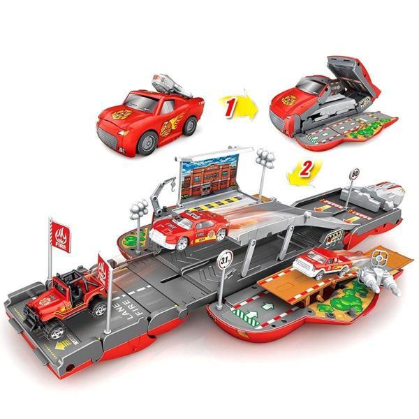 Işıklı ve Sesli Fırlatma Rampasına Dönüşebilen Araba Kız Erkek Çocuk Oyuncak Eğitici Oyuncaklar - Image 1