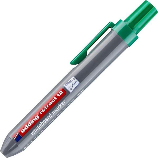 Edding Retract12 Beyaz Yazı Tahtası Kalemi 1,5-3Mm Yuvarlak Uçlu Yeşil (10 Lu Paket) - Image 1
