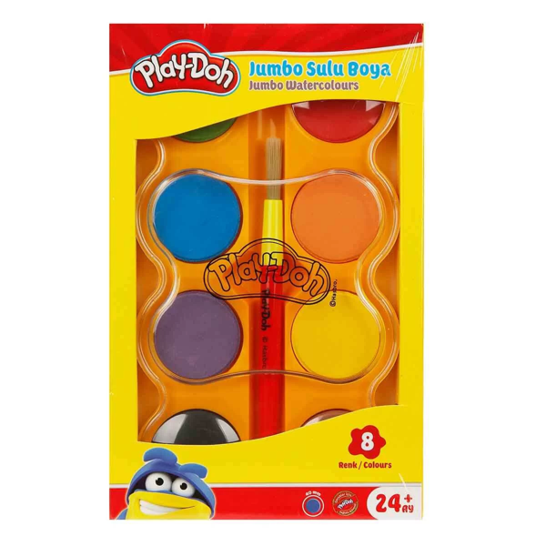 Play-Doh Jumbo Sulu Boya 8 Renk Kız Erkek Çocuk Oyuncak Eğitici Oyuncaklar - Image 1
