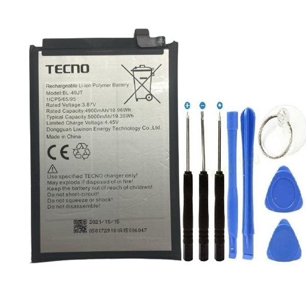 Tecno Spark 8 Pro Pil Batarya + Tamir Set Bl-49JT 5000 mAh - Image 1