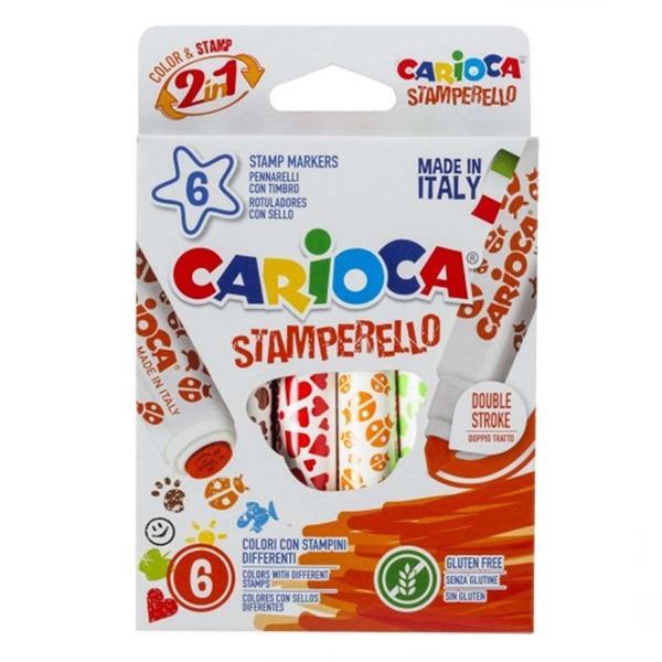 Carioca Stamperello Keçeli Boya Kalemi 6'lı Kız Erkek Çocuk Oyuncak Eğitici Oyuncaklar - Image 1