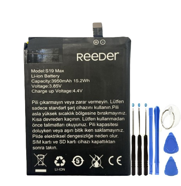 Reeder S19 Max Pil Batarya 3950 mAh+Tamir Seti - Image 1