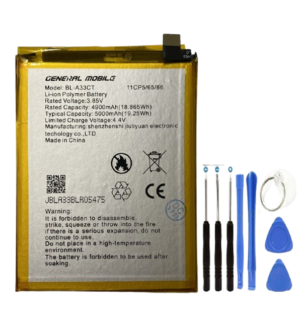 General Mobile GM22 Pil Batarya BL-A33CT+Tamir Set 5000 mAh - Image 1