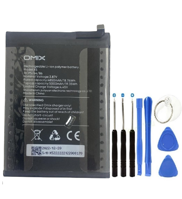Omix X5 Pil Batarya +Tamir Set 5000 mAh - Image 1