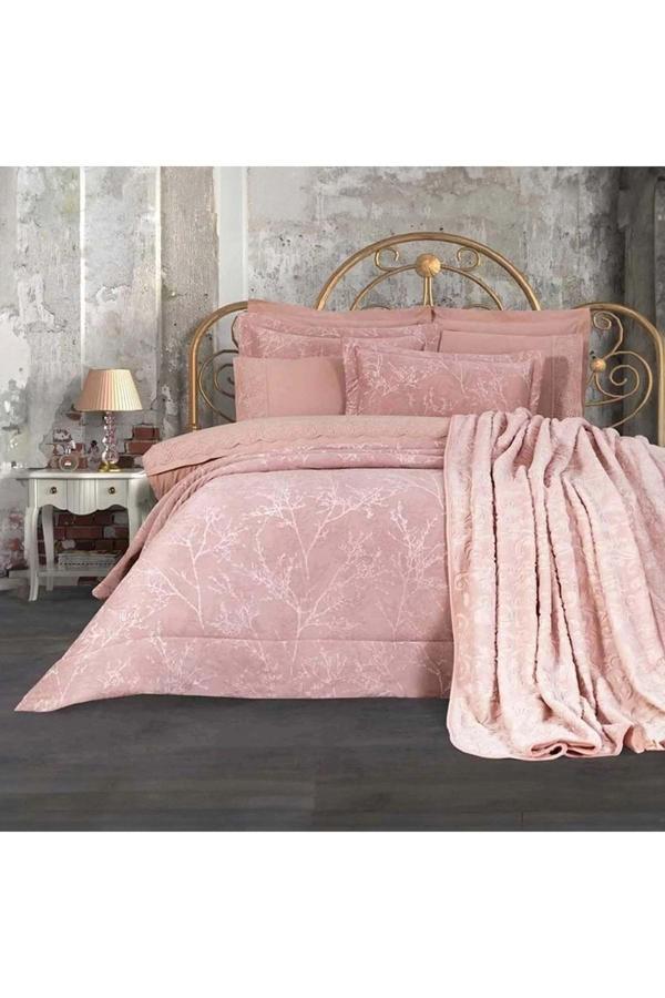 Özdilek Branch Çift Kişilik Evlilik Seti 16 Parça Pudra - Image 1