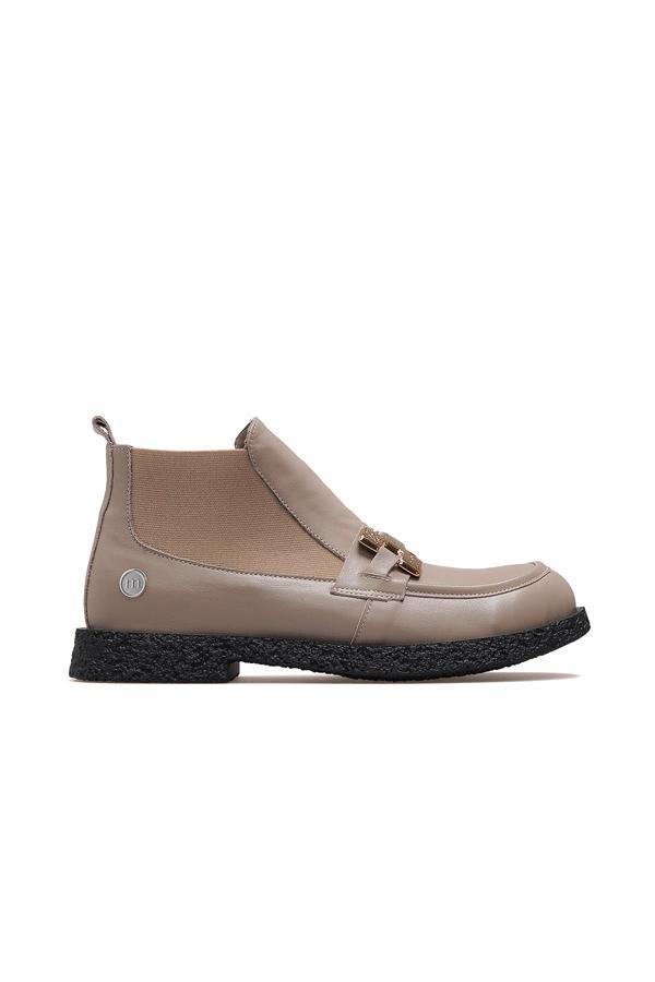 Kadın Hakiki Deri Loafer Günlük Bot 25k D25kb-1940 Z Vizon - Image 1