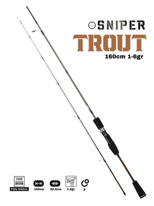 Fujin Sniper Trout 160cm 1-6gr Trout Kamışı Brown - Image 1