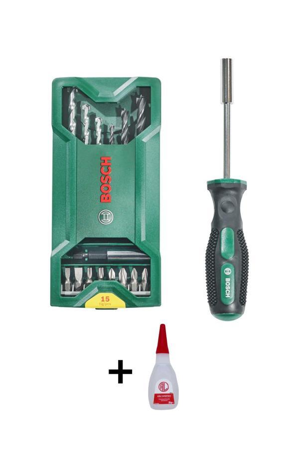 BoschOrijinal X-line 15 1 Vidalama & Matkap Ucu Seti & Tornavida Seti Al Marka Yapıştırıcı - Image 1