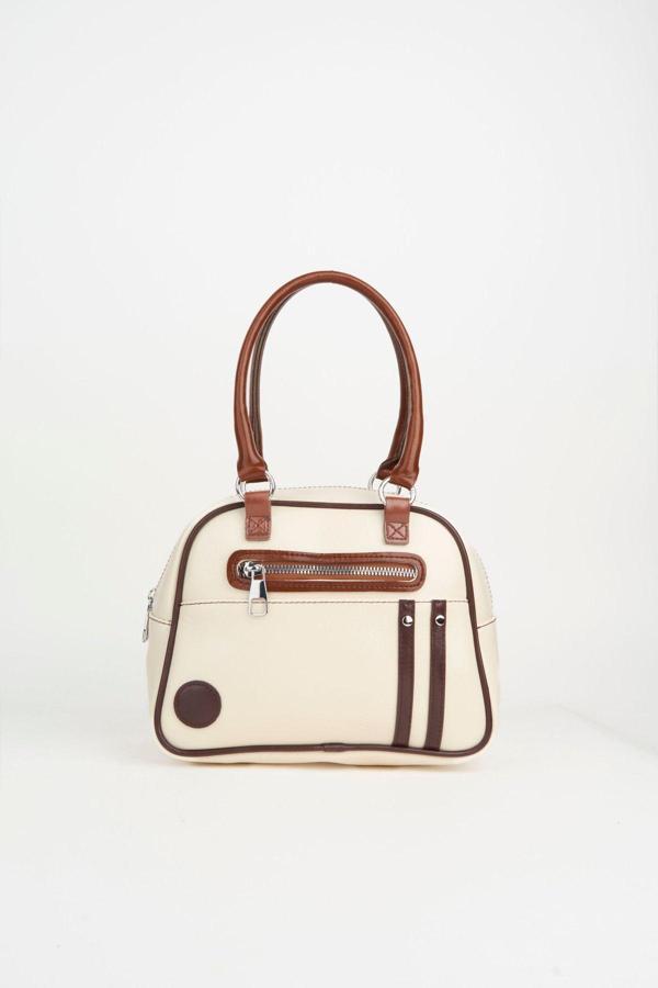 Kadın Krem Retro Spor Ayarlanabilir Askılı Fermuar Kapama El Kol Ve Omuz Çantası - Image 1