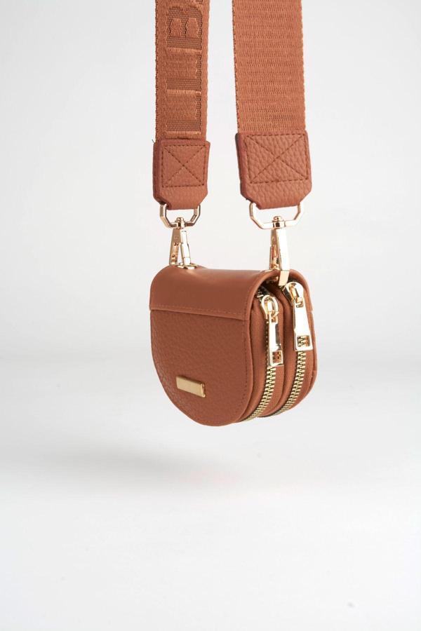 Kadın Taba Tasarım 2 Bölmeli Mini Boy Fermuar Kapama Cüzdan Ve Omuz Çantası - Image 1