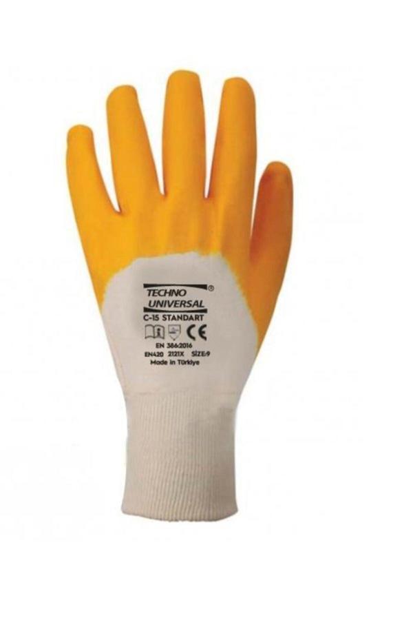 UniversalÜniversal Tecno Standart C15 Sarı Nitril Iş Eldiveni (12 Çift ) No:10 - Image 1