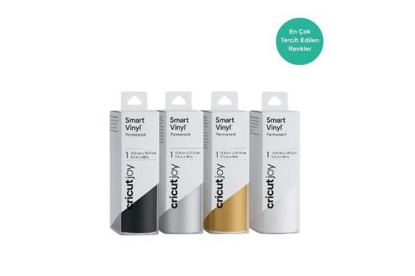 Cricut Joy Smart Kalıcı Vinil Folyo 4’lü Renk Seti 14x122cm (Gümüş, Beyaz, Altın, Siyah) - Image 1