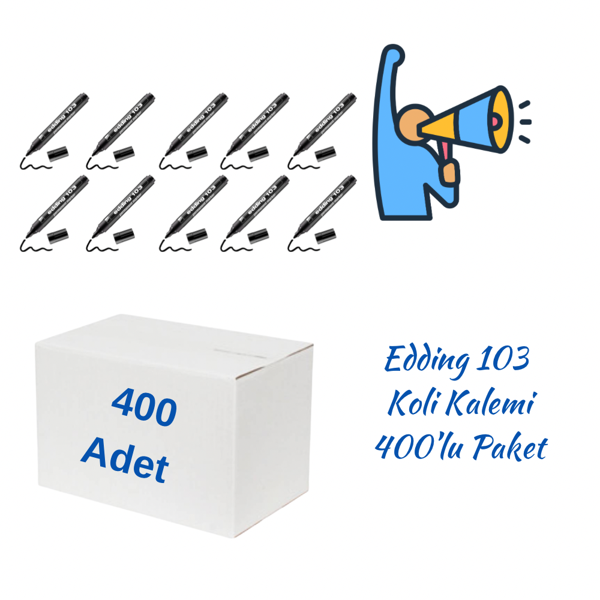 Edding Permanent Markör E-103 Siyah 400 Adet - Image 1