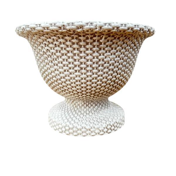 Bitki Tasarımı Ev dekorasyon Hasır Desen Ayaklı Aranjmanlık Beton Saksı Çiçeklik Saksılık - Image 1