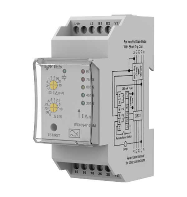 Entes M5652 ELR-30-A Toprak Kaçağı Koruma Rölesi 30mA-30A Oto Reset 220-415VAC/220VDC - Image 1
