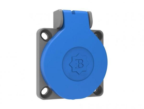 Bemis 1X16A 200/250V Mavi Pano Prizi Yatay Giriş IP44 - Image 1