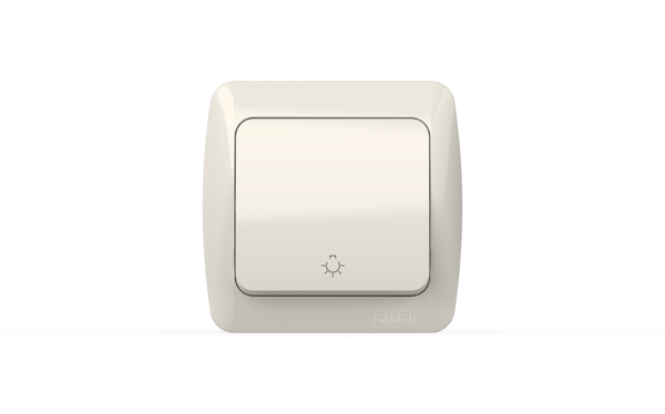Elbi Eva Beyaz Nemliyer Light Anahtarı IP54 - Image 1