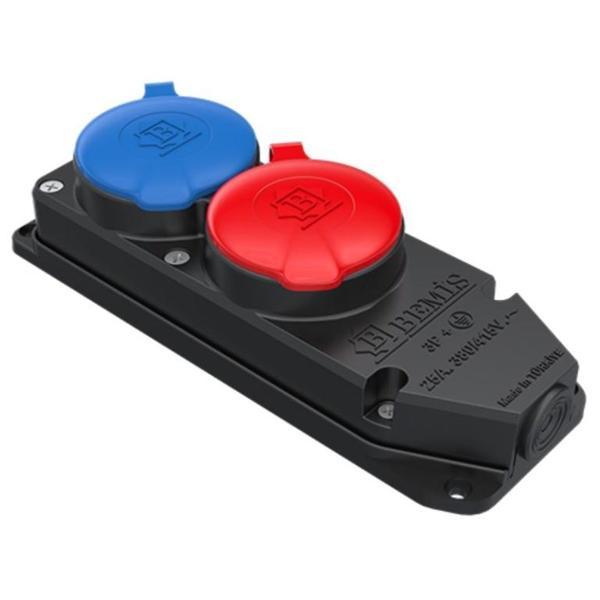 Byes 3X25A (3P+E) 380V 2'lİ Grup Priz (1Ad. 3X25A 1Ad. 1X16A) IP55 - Image 1