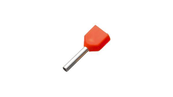 Tbloc IES 2X1,0/8 Kırmızı Çift Girişli Yüksük İzoleli F Norm 500'lü Paket - Image 1