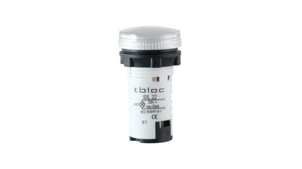 Tbloc SIL22-220 Beyaz Sinyal Lambası Led 220V - Image 1
