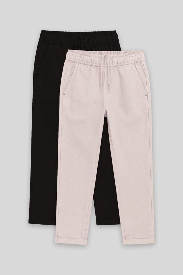 Standart Fit 2li Paket Siyah-Taş Erkek Çocuk Chino Pantolon - 11272 - Image 1