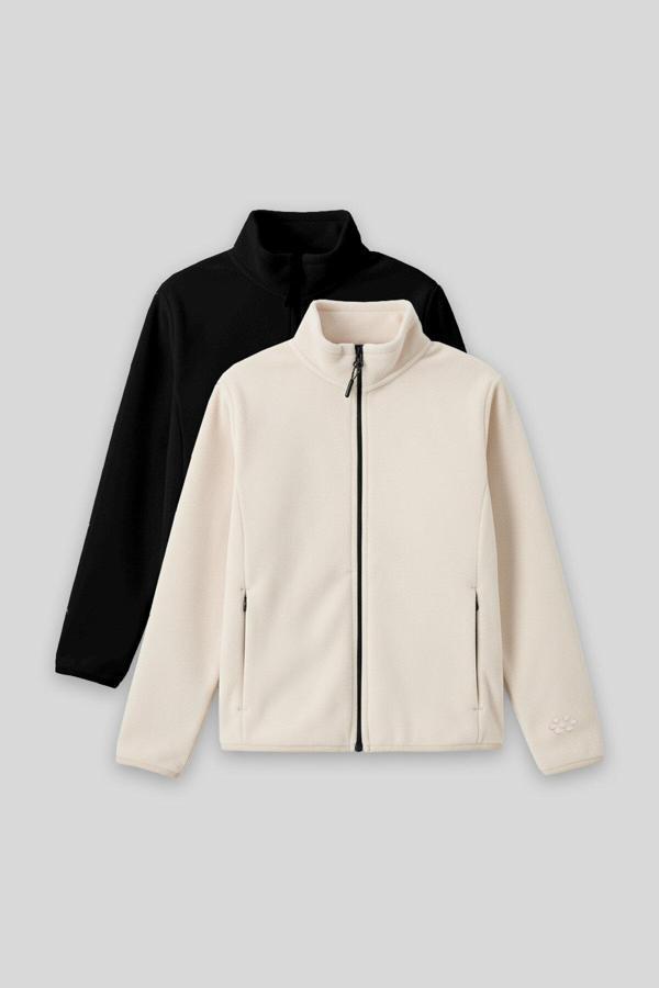 Standart Fit 2li Paket Siyah-Bej Kız Çocuk Polar Sweatshirt - 75154 - Image 1