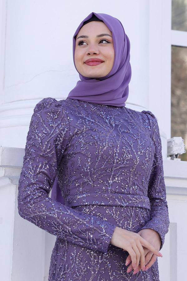 Büyük Beden Gliten Tesettür Abiye Tuana - Image 1