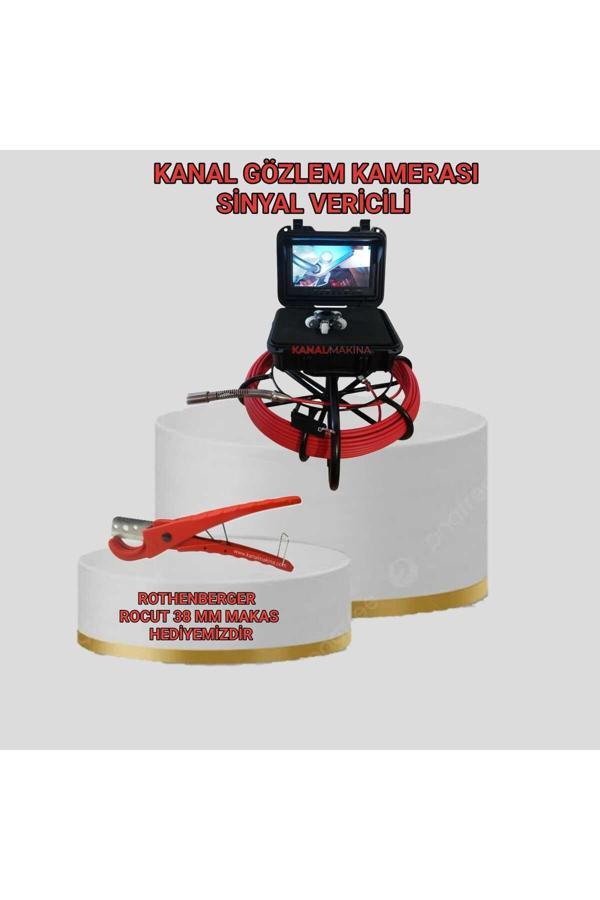 Kanal Makina Kanal Gözlem Kamerası 30 Metre Kablo Sinyal Vericili Hediyeli - Image 1