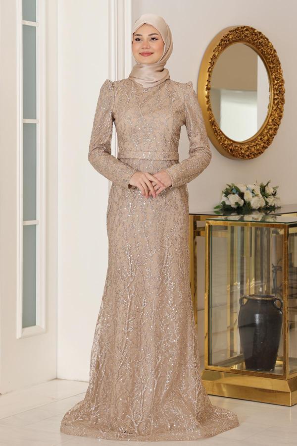 Büyük Beden Gliten Tesettür Abiye Tuana - Image 1