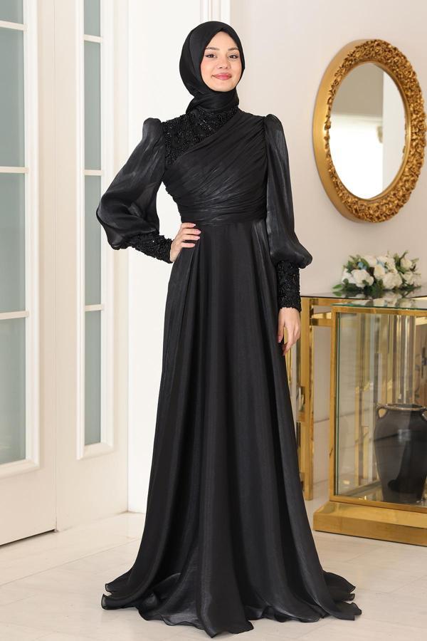 Omuz ve Kol Detaylı Yağmur Tesettür Büyük Abiye - Image 1