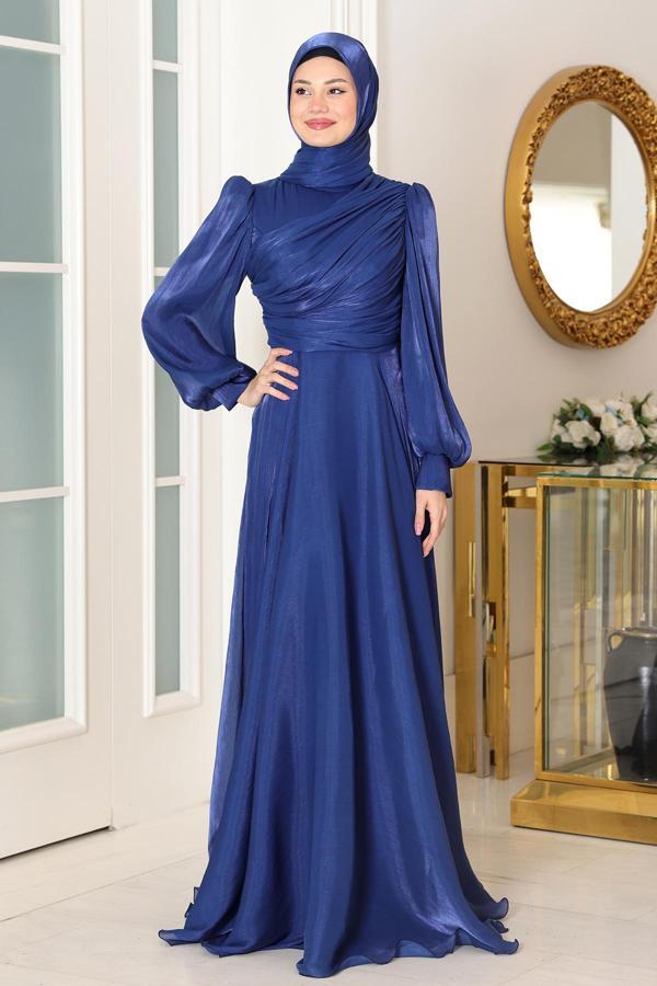 Omuz Detaylı Bahar Tesettür Büyük Abiye - Image 1