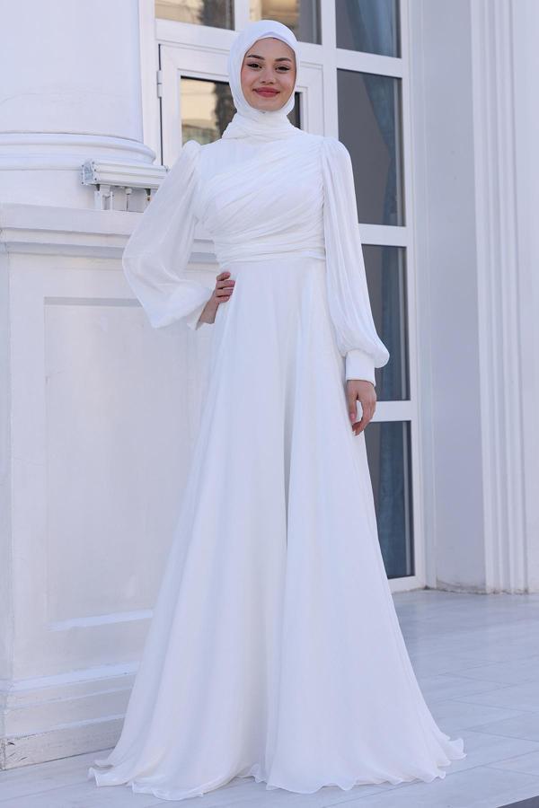 Omuz Detaylı Bahar Tesettür Büyük Abiye - Image 1