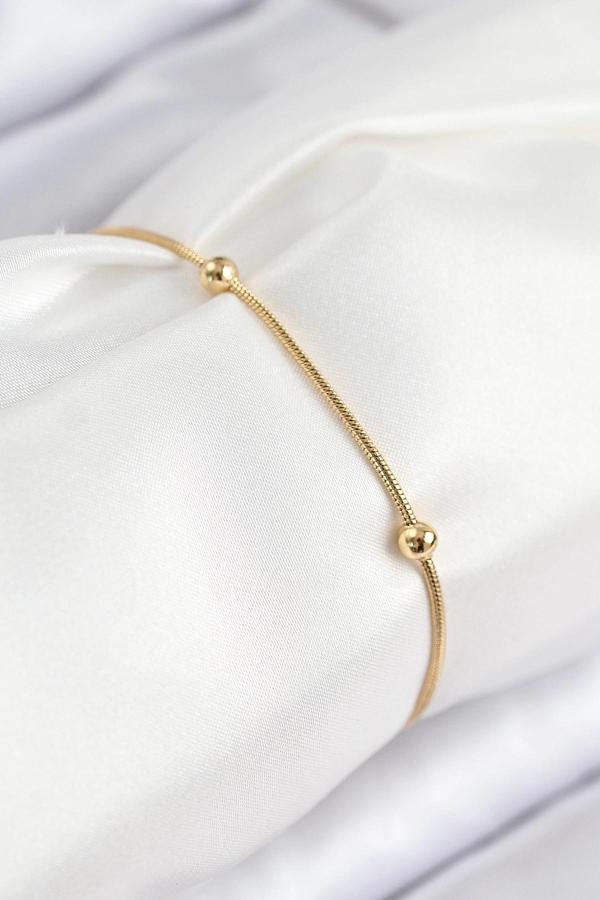 316L Çelik Topcuk Model Gold Renk Kadın Bileklik - Image 1