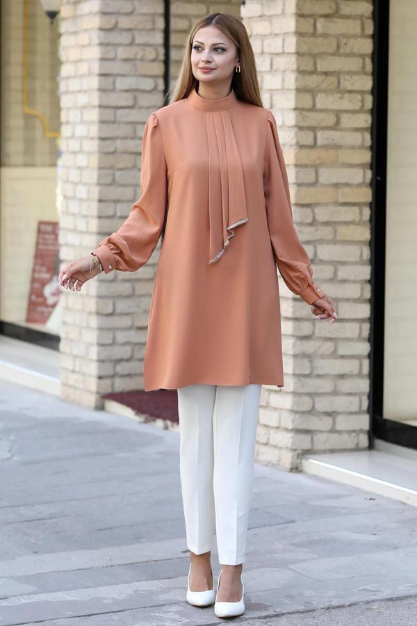 Işıltı Taş Detaylı Büyük Beden Tesettür Takım - Image 1