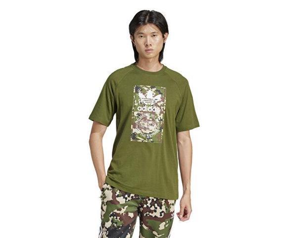 adidas Camo Tongue Tee Erkek Günlük Tişört IS0248 Yeşil - Image 1