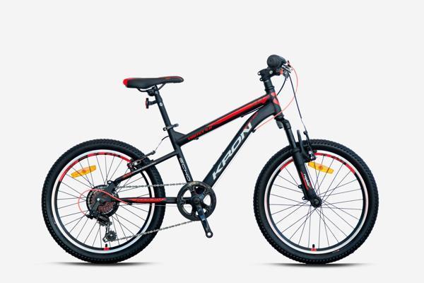 Kron VORTEX 4.0 20 Jant 7 Vites V-Fren Çelik Çocuk Bisikleti Siyah Kırmızı 20 Jant Vitesli Bisiklet - Image 1