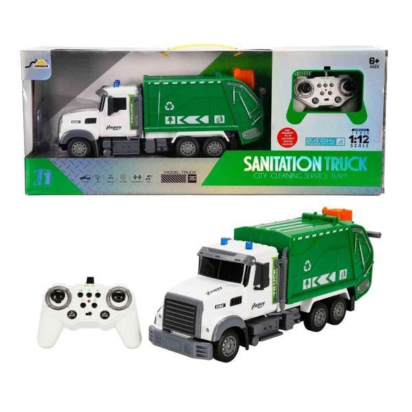 Uzaktan Kumandalı 1:12 Çöp Kamyonu Sesli Işıklı Oyuncak Kamyon 2.4 GHZ - Image 1