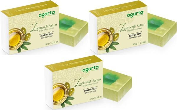 Agarta El Yapımı Doğal Sabun 150GR Zeytinyağlı (3 Lü Set) - Image 1