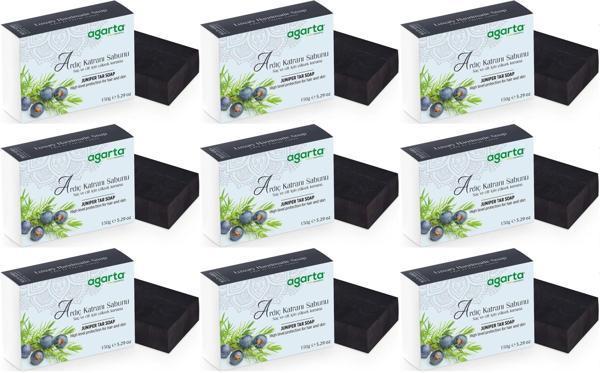 Agarta El Yapımı Doğal Sabun 150GR Ardıç Katranı (9 Lu Set) - Image 1