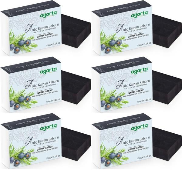 Agarta El Yapımı Doğal Sabun 150GR Ardıç Katranı (6 Lı Set) - Image 1