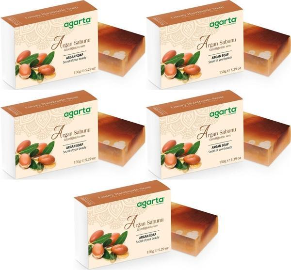 Agarta El Yapımı Doğal Sabun 150GR Argan (5 Li Set) - Image 1