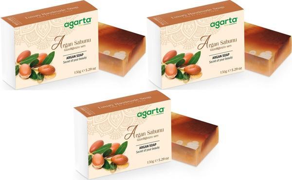 Agarta El Yapımı Doğal Sabun 150GR Argan (3 Lü Set) - Image 1