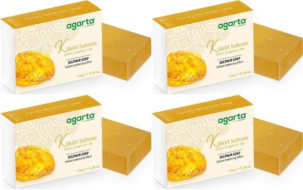 Agarta El Yapımı Doğal Sabun 150GR Kükürt (4 Lü Set) - Image 1
