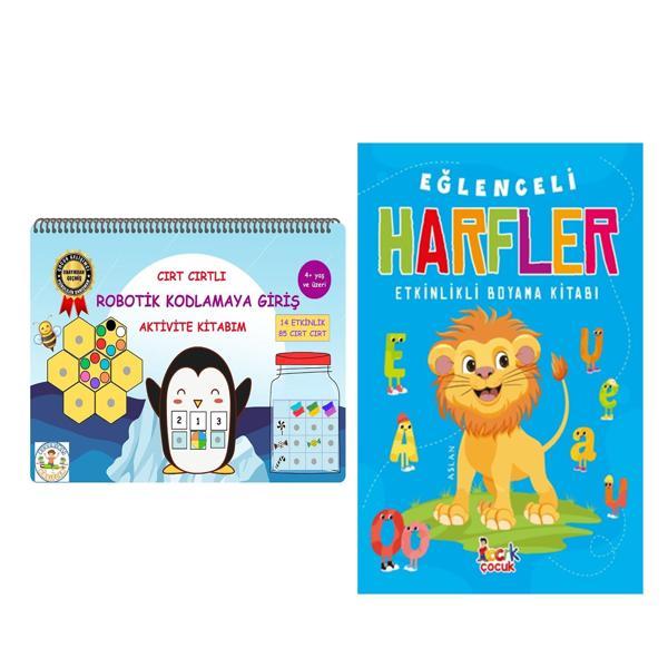 Becerikli Kaşifler Cırt Cırtlı Robotik Kodlamaya Giriş Aktivite Kitabım ve Bıcırık Eğlenceli Harfler Seti 2 Kitap - Akm Kitap - Image 1
