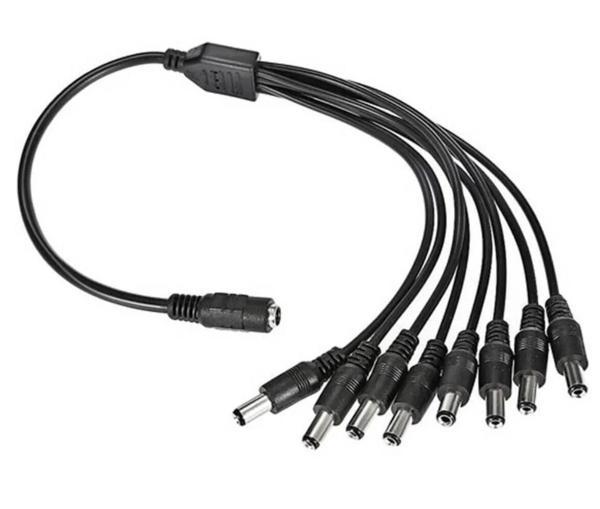 8'li DC Power Jack Çoklayıcı Kablo (1 Dişi Uç/ 8 Erkek Uç ) - Image 1