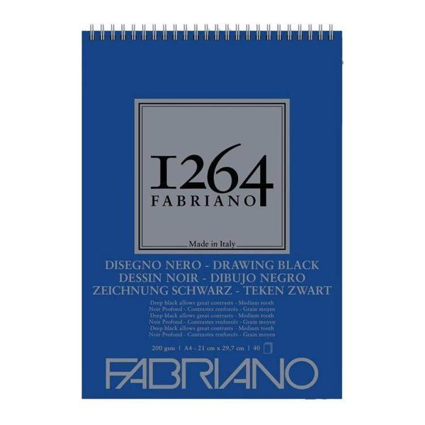Supertrend 1264 Drawing Black Üstten Spiralli Eskiz Çizim Defteri Siyah Yapraklı 200 gr. A4 40 yapra - Image 1