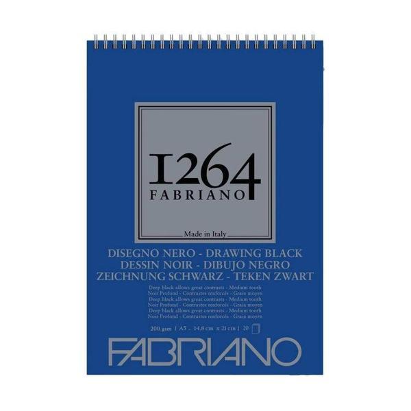 Supertrend 1264 Drawing Black Üstten Spiralli Eskiz Çizim Defteri Siyah Yapraklı 200 gr. A5 20 yapra - Image 1