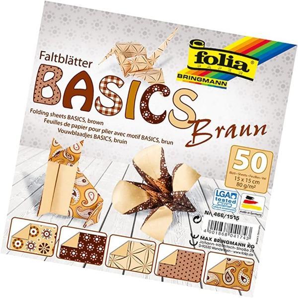 Supertrend Origami Kağıdı 15x15 cm. 5 Desen 50 Yaprak Basic Kahve - Image 1